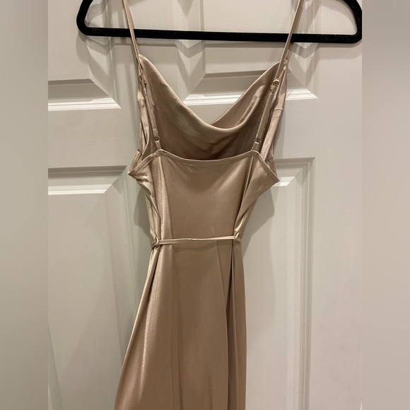 Taupe Satin Midi Dress, Shona Joy from Revolve - Picture 4 of 5